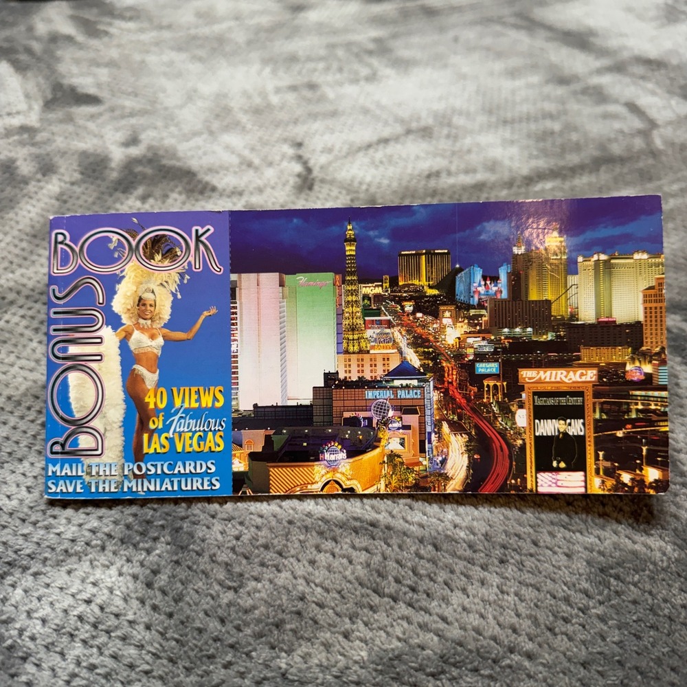 Vintage Las Vegas Postcard Book 40 Fabulous Nevada Souvenir Collector Series